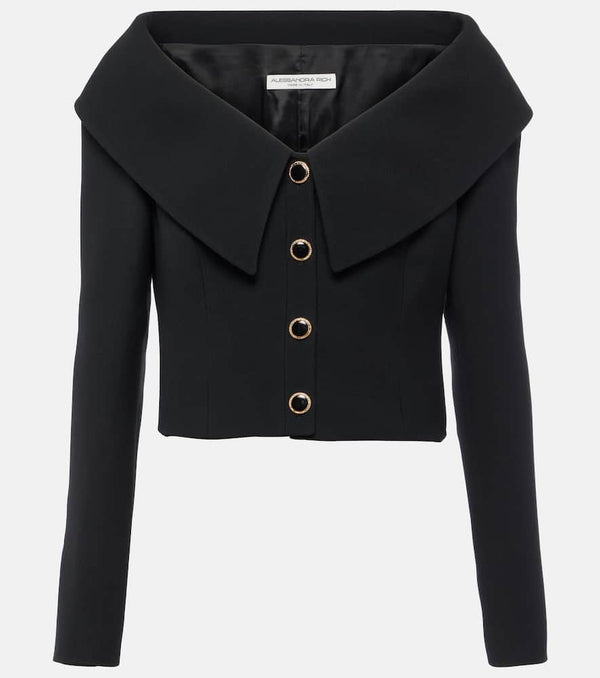 Alessandra Rich Off-shoulder wool jacket