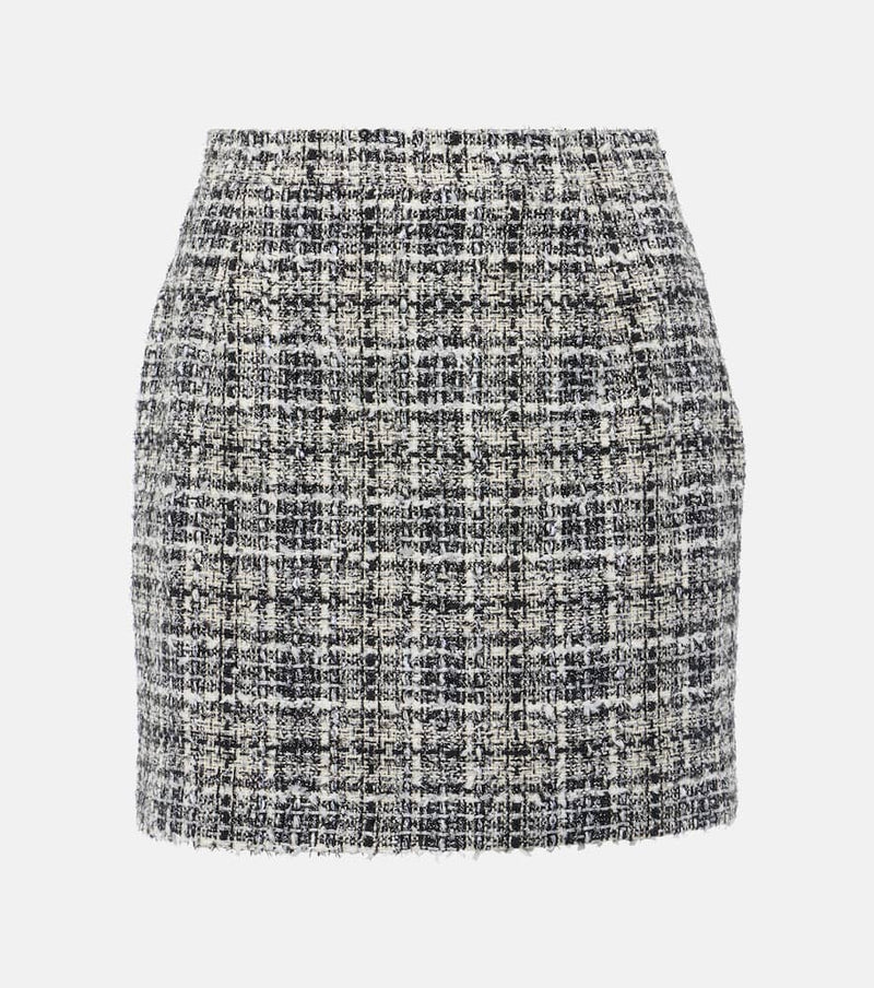 Alessandra Rich Checked lamé tweed miniskirt