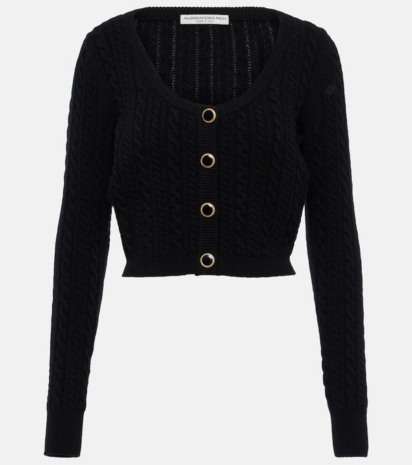 Alessandra Rich Cable-knit wool cardigan