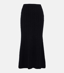 Alessandra Rich Cable-knit wool midi skirt