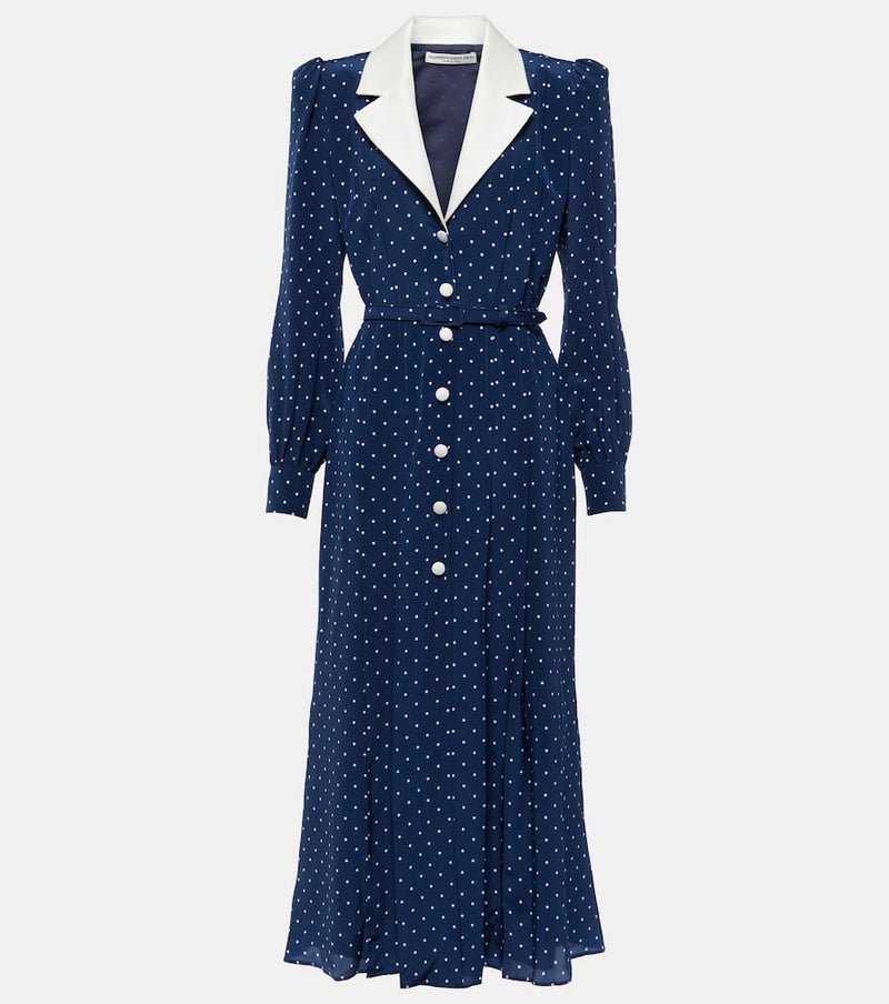 Alessandra Rich Polka-dot silk midi dress