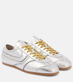 Dries Van Noten Metallic leather sneakers