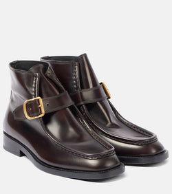 Dries Van Noten Buckle-detail leather ankle boots