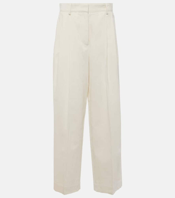 Toteme High-rise silk and cotton wide-leg pants