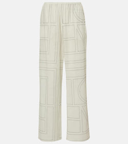 Toteme Monogram cotton-blend wide-leg pants