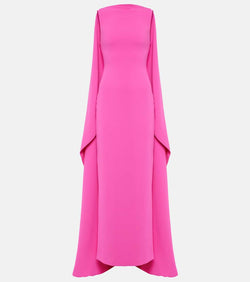 Solace London Kaila caped crêpe gown