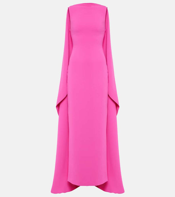 Solace London Kaila caped crêpe gown