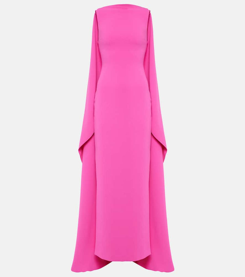 Solace London Kaila caped crêpe gown