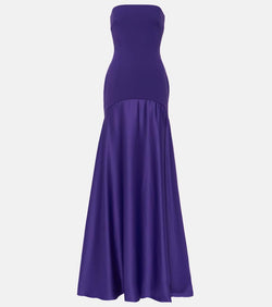 Solace London Alessandra off-shoulder satin gown