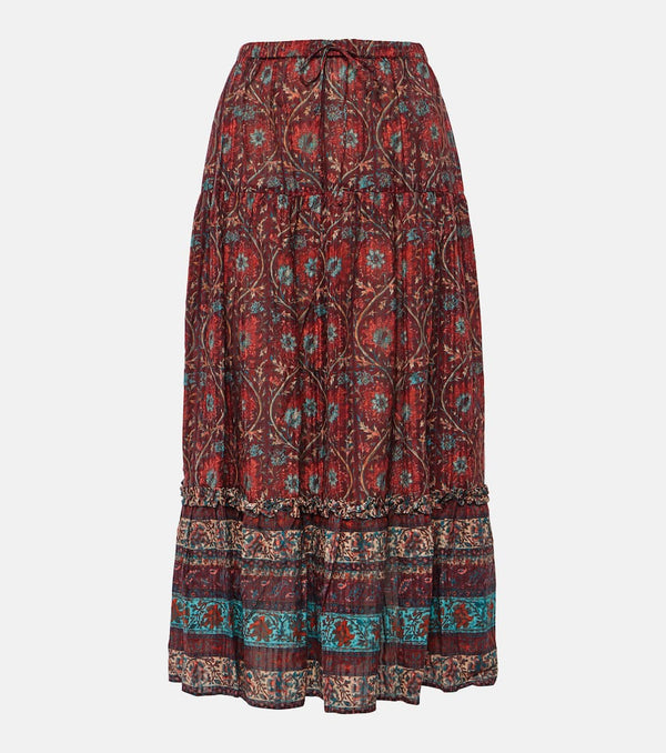 Ulla Johnson Paige printed cotton-blend midi skirt