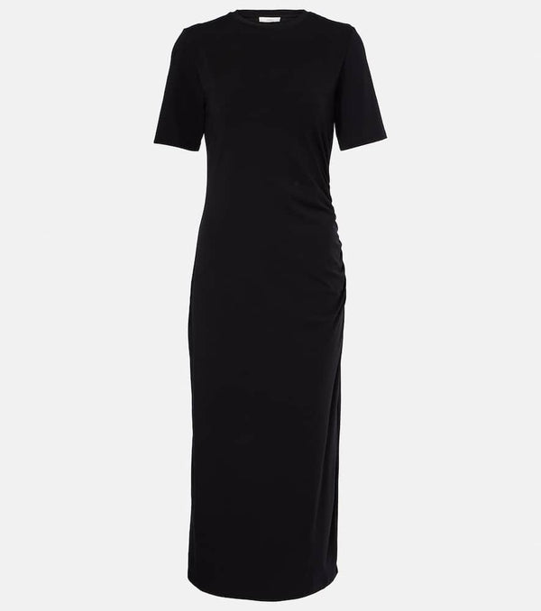 Vince Gathered cotton-blend midi dress