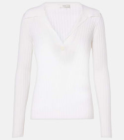 Vince Ribbed-knit wool and silk-blend top