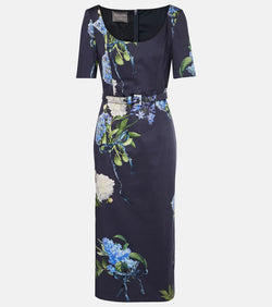 Monique Lhuillier Floral poplin midi dress