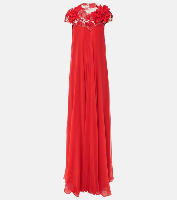 Monique Lhuillier Trapeze embroidered gown