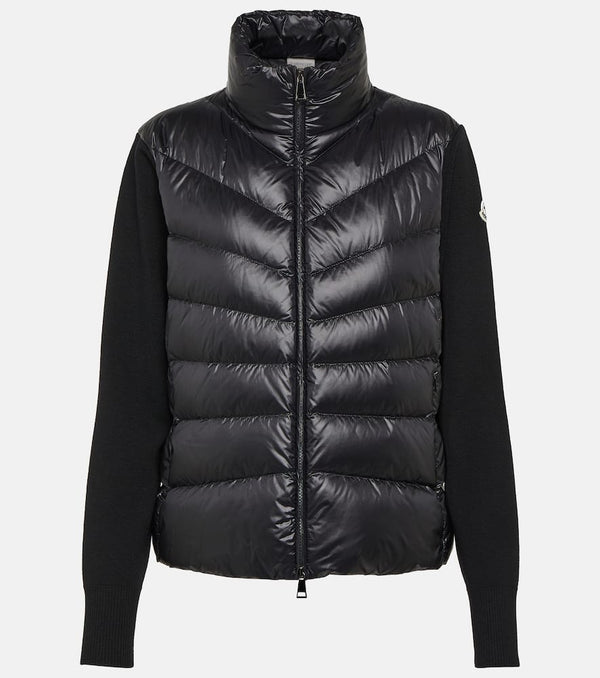 Moncler Down-paneled knit cardigan