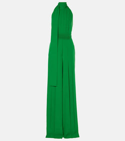 Elie Saab Open-back crêpe jumpsuit