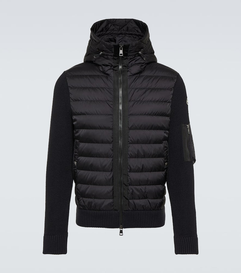 Moncler Down-paneled wool-blend jacket