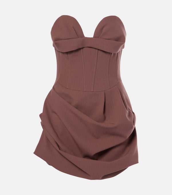 Magda Butrym Draped wool-blend bustier dress