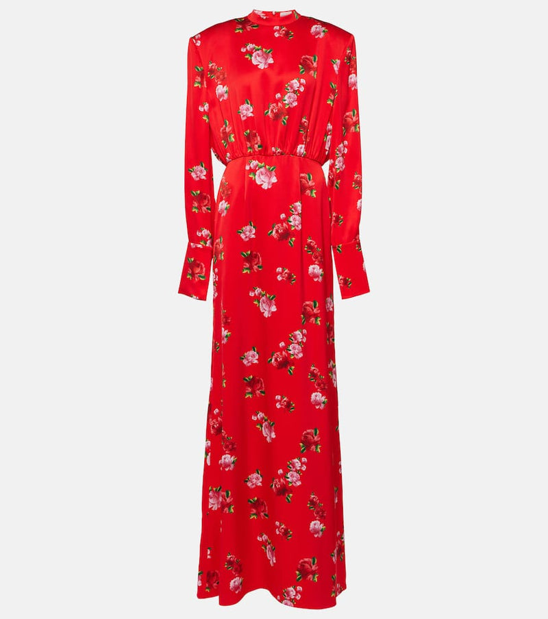 Magda Butrym Floral Silk Gown Red