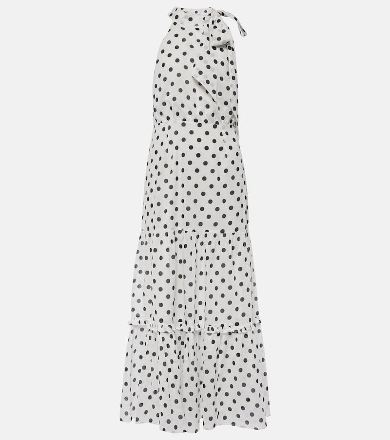 Rixo Eleanor halterneck cotton midi dress