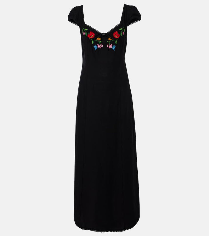 Rixo Tahlee embroidered midi dress