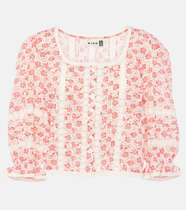 Rixo Jacques floral cotton voile top