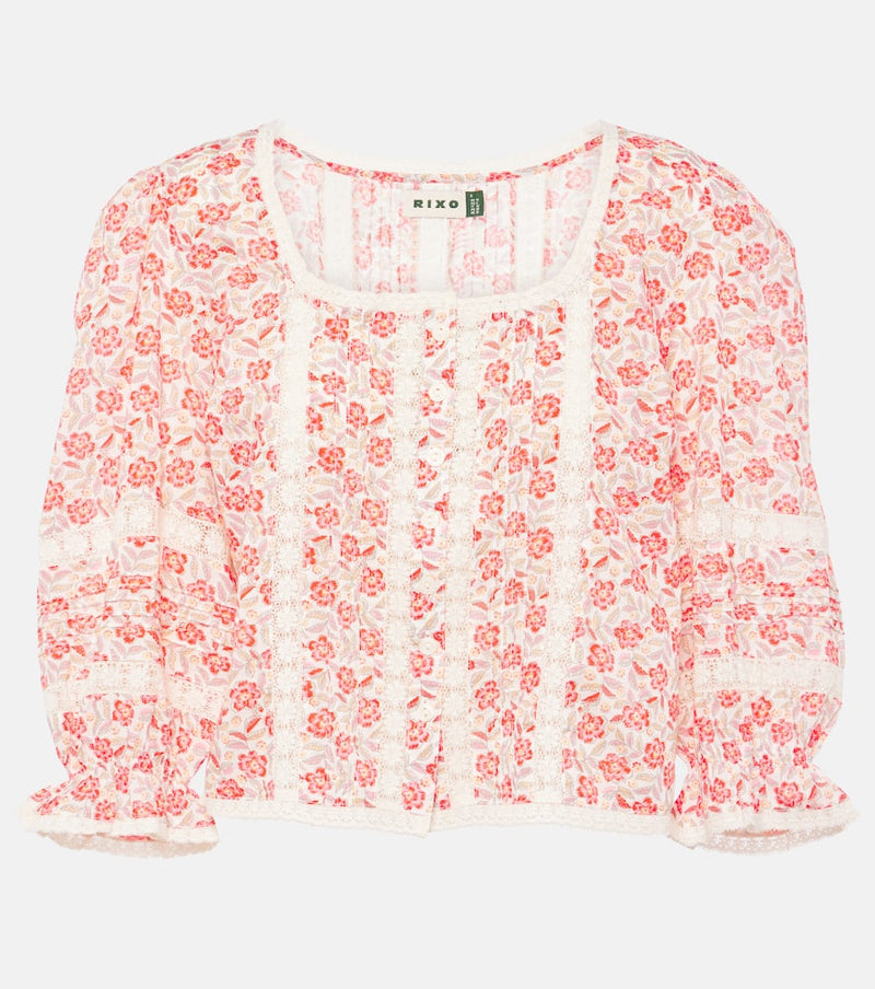 Rixo Jacques floral cotton voile top