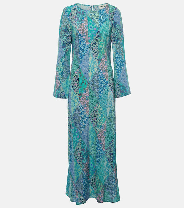 Rixo Alondra patchwork silk maxi dress