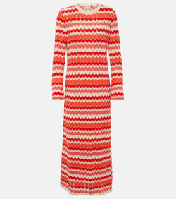 Rixo Miller chevron cotton midi dress