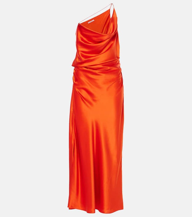 The Sei One-shoulder silk satin midi dress