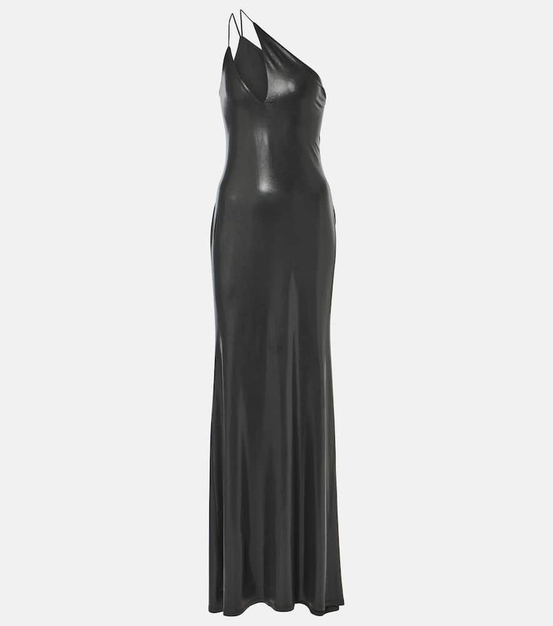 The Sei One-shoulder metallic jersey gown