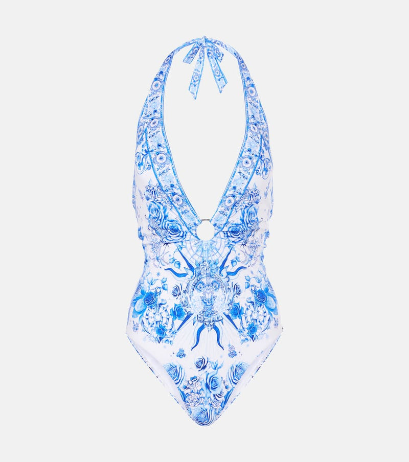 Camilla Immortal Ink halterneck swimsuit