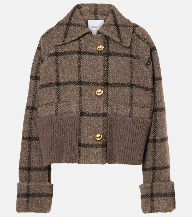 Patou Oversized checked wool-blend jacket