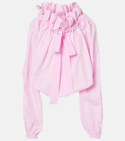 Patou Bow-detail ruffled cotton blouse