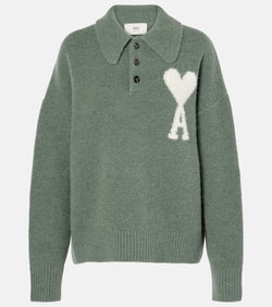 Ami Paris Ami De Caur wool-blend polo sweater