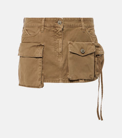 The Attico Fay denim cargo miniskirt