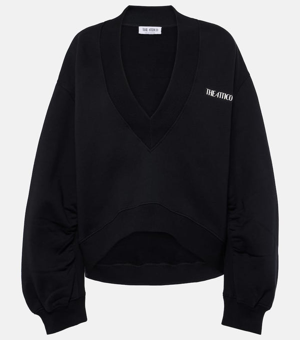 The Attico Oversized cropped cotton sweatshirt