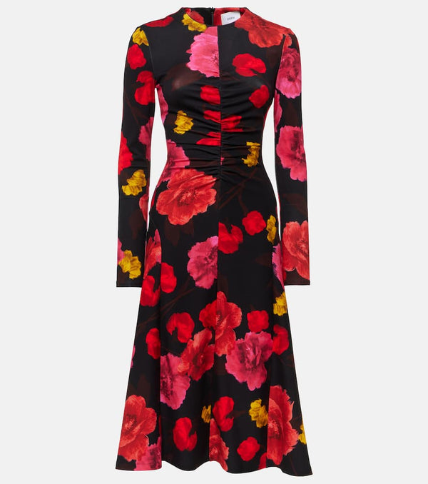 Erdem Floral gathered midi dress | LYBSTORE