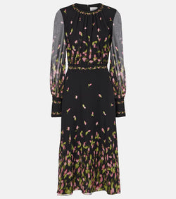 Erdem Floral silk voile midi dress