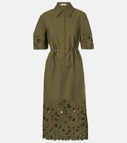 Erdem Belted cotton-blend shirt dress