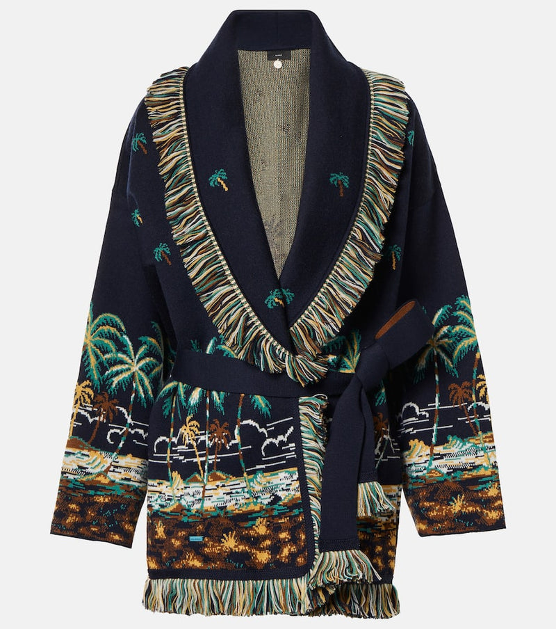 Alanui Virgin wool jacquard cardigan | LYBSTORE