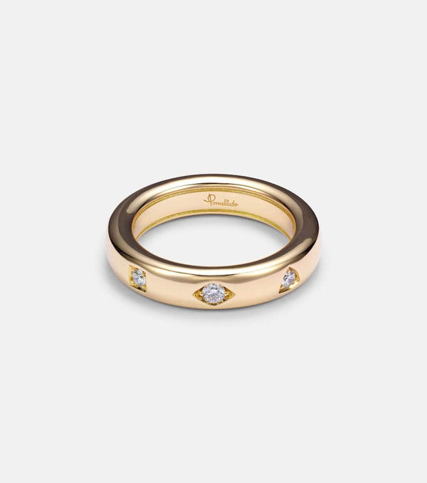 Pomellato Iconica Extra Slim 18kt rose gold ring with diamonds