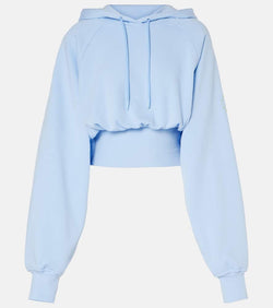 Adidas by Stella McCartney Cropped cotton jersey hoodie