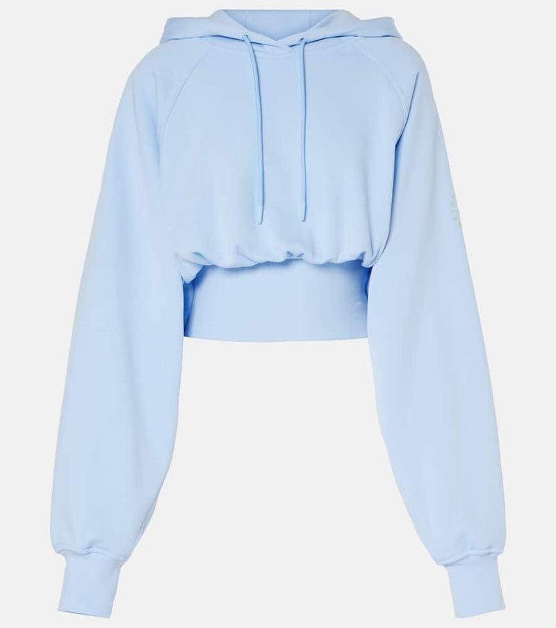 Adidas by Stella McCartney Cropped cotton jersey hoodie