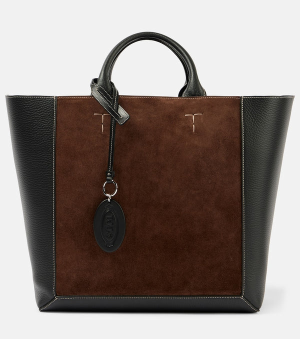 Tod's Double Up Medium leather and suede shopper