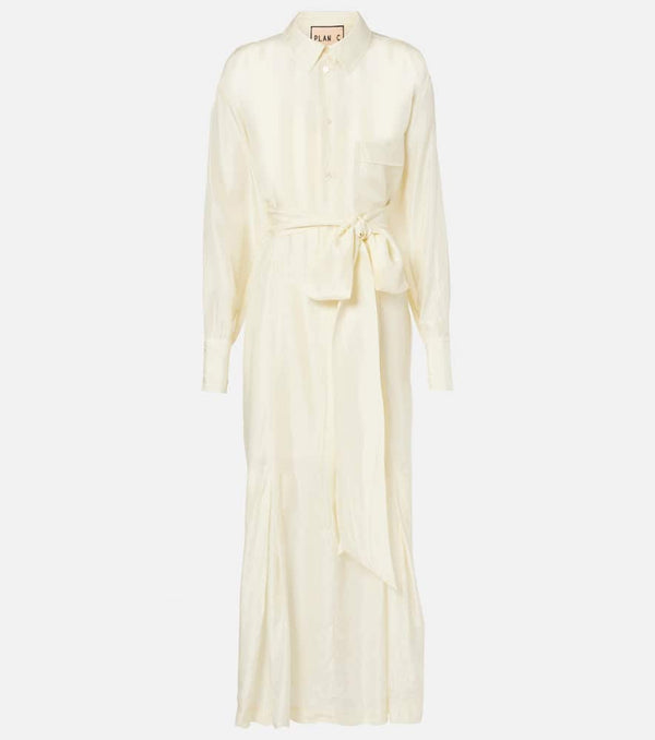 Plan C Belted silk shirtdress