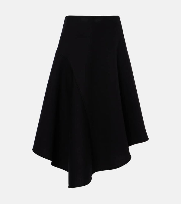 Plan C Pleated asymmetric midi skirt