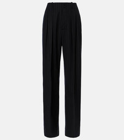 Plan C Pinstripe wool-blend wide-leg pants