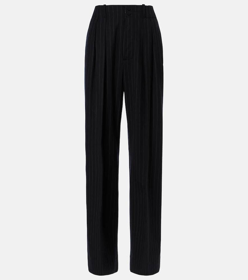 Plan C Pinstripe wool-blend wide-leg pants