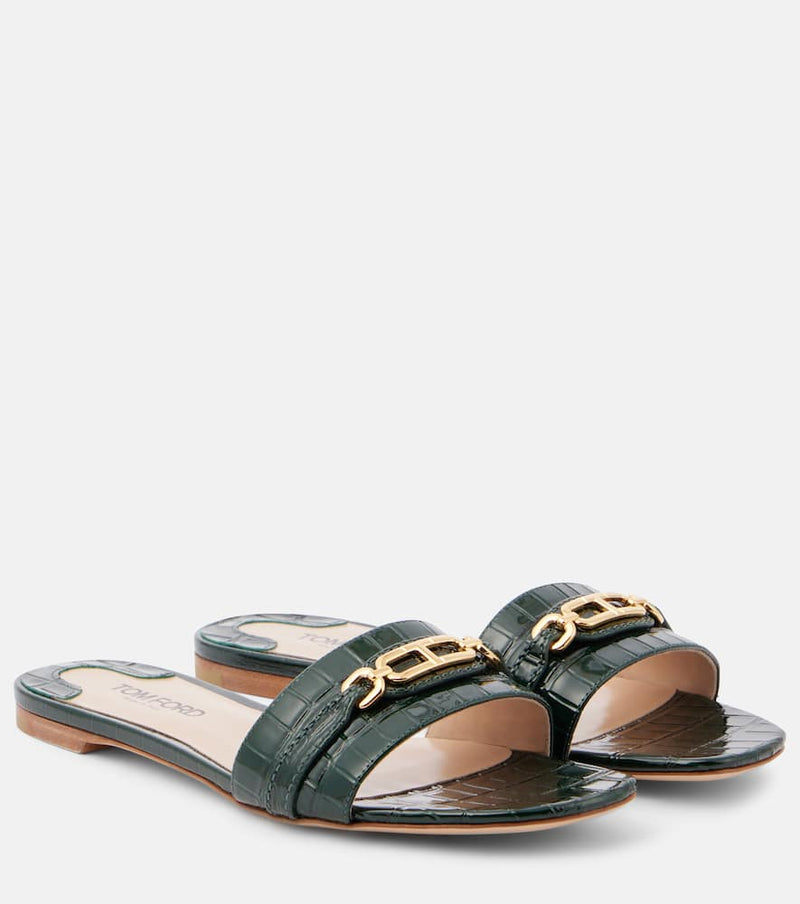 Tom Ford Whitney croc-effect leather slides